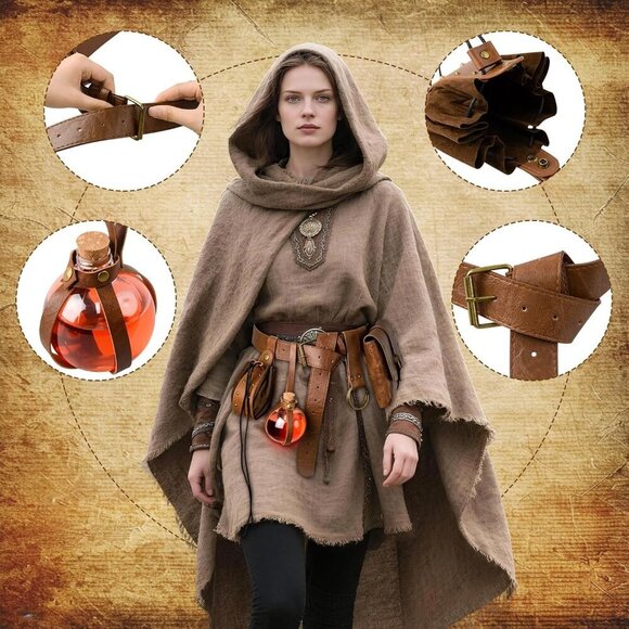 Leather Medieval Belt Pouch Adjustable Waist Bag Cosplay Renaissance Accessories main image 8
